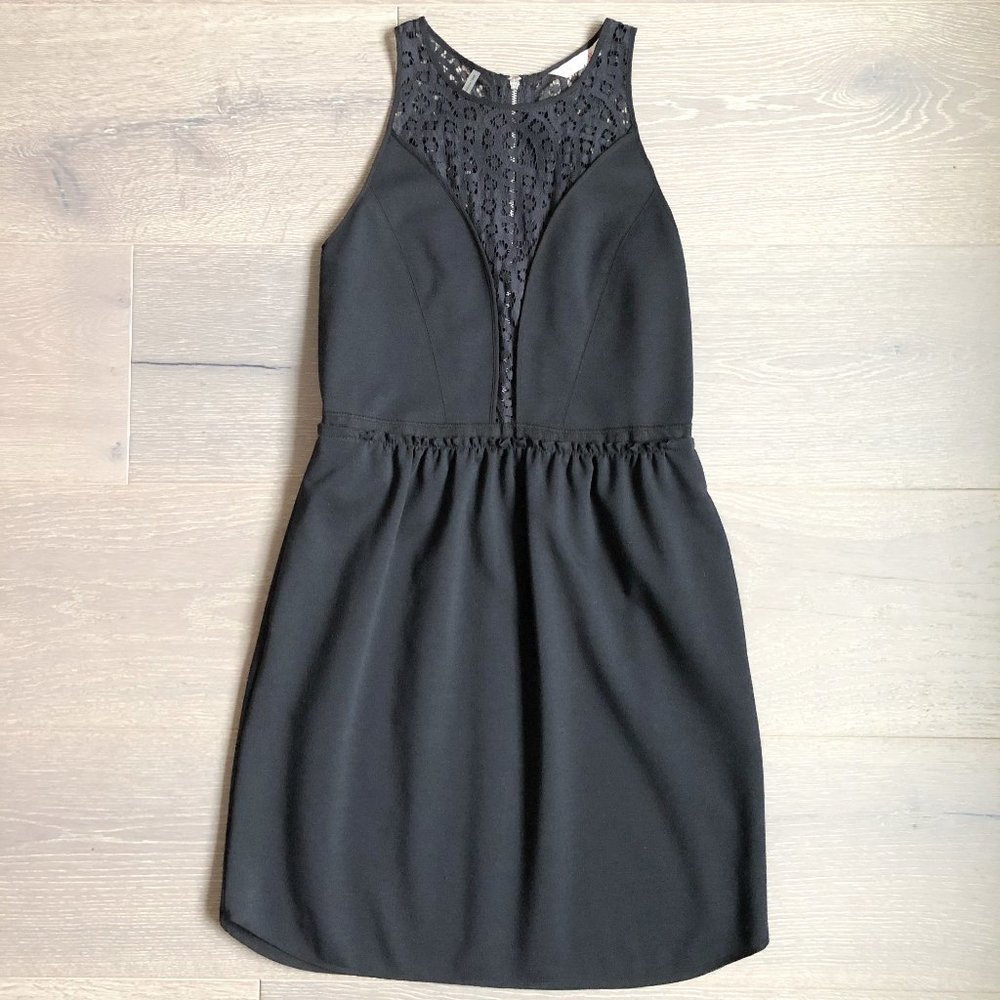 REBECCA TAYLOR Size 10 Navy Sleeveless Lace Dress